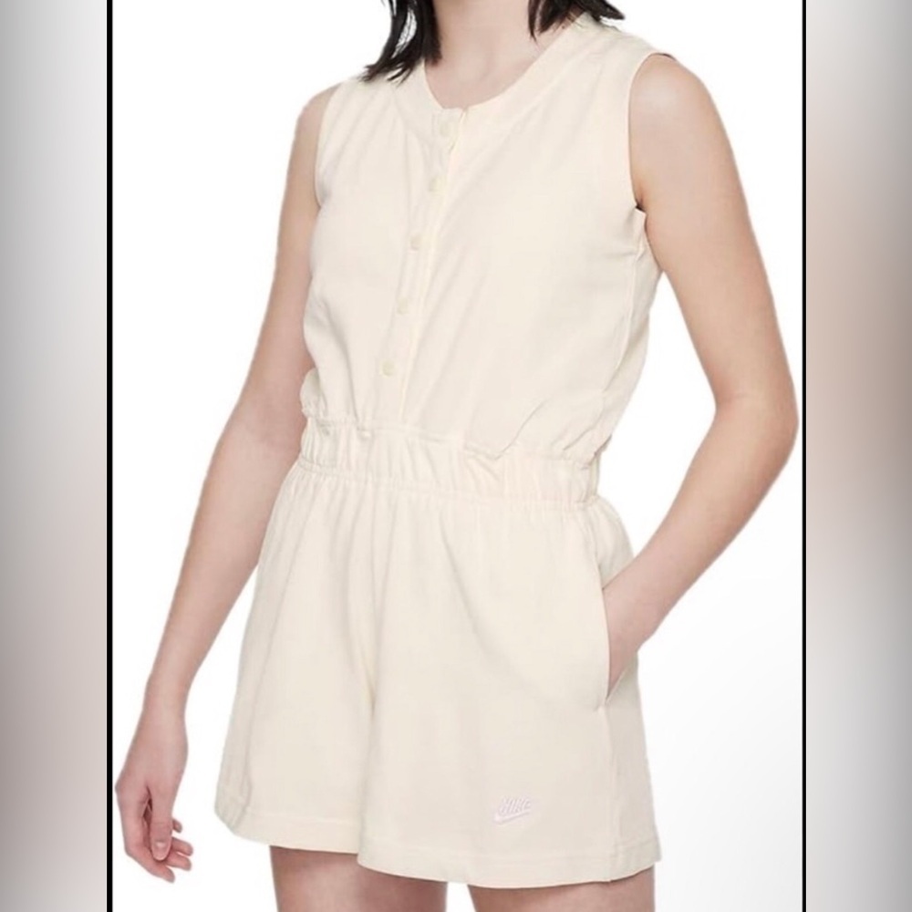 Nike Girls Cream Sleeveless Romper